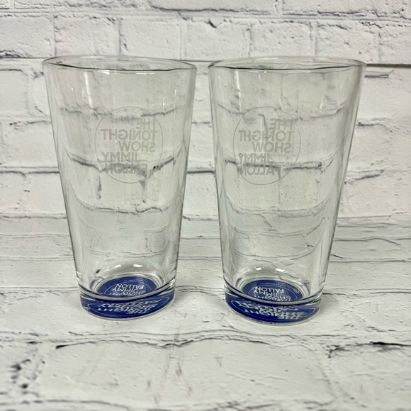 JIMMY FALLON The TONIGHT SHOW NBC Tumbler Glass x 2 - Picture 3 of 5